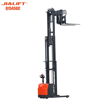 quality  UL Electric Reach Walkie Stacker Standing On 1500kg Lifting Height 4500mm factory