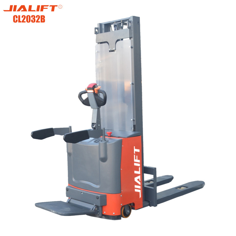 Full Electric Stacker Handling Equipment Standing On 2000 kg Lifting ...